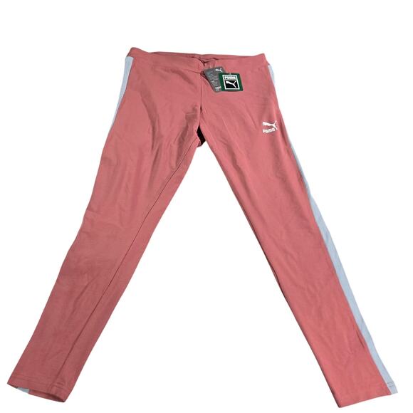 Puma Women Large NWT Iconic T7 Leggings Mauvewood Tight Fit Workout Athleisure - Picture 1 of 10